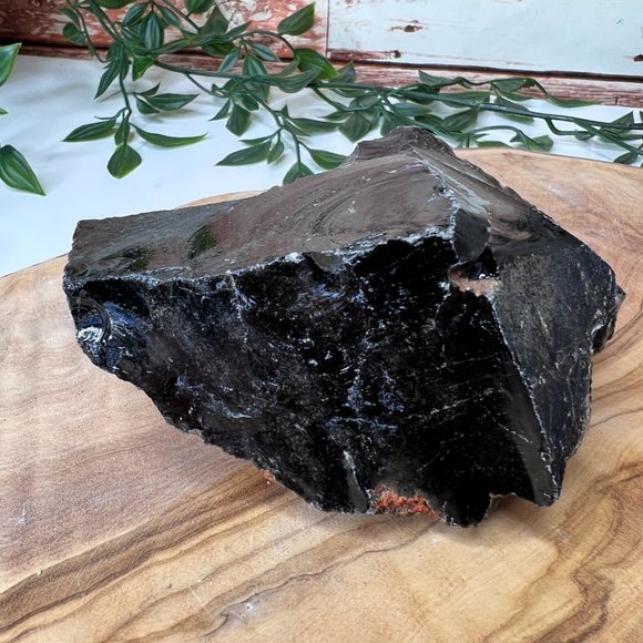 Large Raw Black Obsidian Natural Polished Chunky Crystal | Protection Stone - Picture 14 of 15
